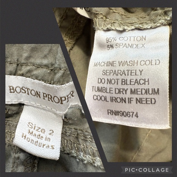 Boston Proper Cargo Pants Green-2 - Picture 10 of 10